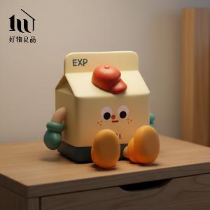 韓國牛奶盒玩偶｜矽膠充電小夜燈&times;智能開關手機支架