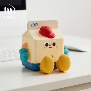 韓國牛奶盒玩偶｜矽膠充電小夜燈&times;智能開關手機支架