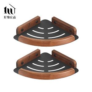 浴室防水防鏽原木角落雙層置物架