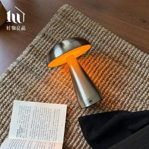 二入組_丹麥設計LED觸控調光裝飾夜燈臥室睡眠燈蘑菇檯燈｜三段調光無線USB充電
