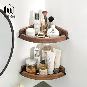 浴室防水防鏽原木角落雙層置物架