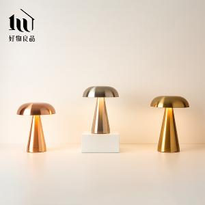 二入組_丹麥設計LED觸控調光裝飾夜燈臥室睡眠燈蘑菇檯燈｜三段調光無線USB充電
