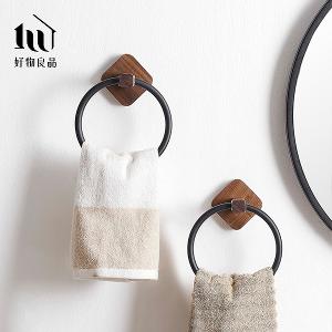 免釘胡桃木鋁合金多功能毛巾置物架