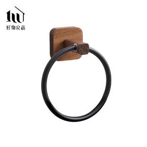 免釘胡桃木鋁合金多功能毛巾置物架