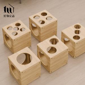 日本單元式設計實木寵物貓隧道貓迷宮置物箱