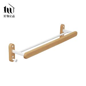 浴室防水防鏽原木單層毛巾掛架