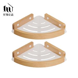 浴室防水防鏽原木角落雙層置物架