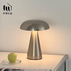 二入組_丹麥設計LED觸控調光裝飾夜燈臥室睡眠燈蘑菇檯燈｜三段調光無線USB充電