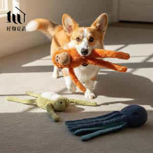 高品質耐咬發聲寵物玩具｜複合布料抗撕裂｜柔軟絨毛可機洗｜狗狗拔河互動神器