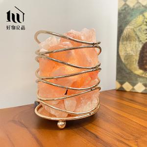 金色波紋_藝術造型喜馬拉雅水晶擴香鹽燈