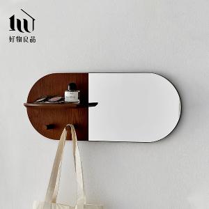 日式膠囊造型壁掛鏡(2色任選)
