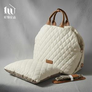 日本高質感菱格紋寵物外出包 車載安全座椅 旅行移動狗窩