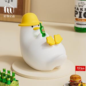 韓國啤酒鴨玩偶｜矽膠充電小夜燈&times;智能開關手機支架