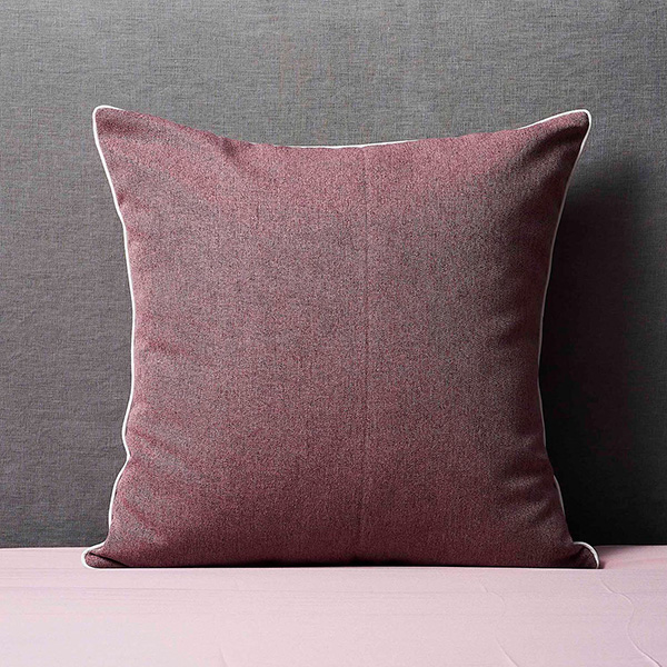 寇蒂 滾邊靠墊套 50x50cm (不含靠墊芯)-豆沙紅