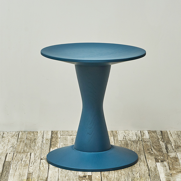 雙叟｜橡木邊桌 (藍色)