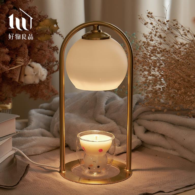 《金屬磨砂掛燈》可調光復古香氛蠟燭融蠟檯燈｜附燈泡