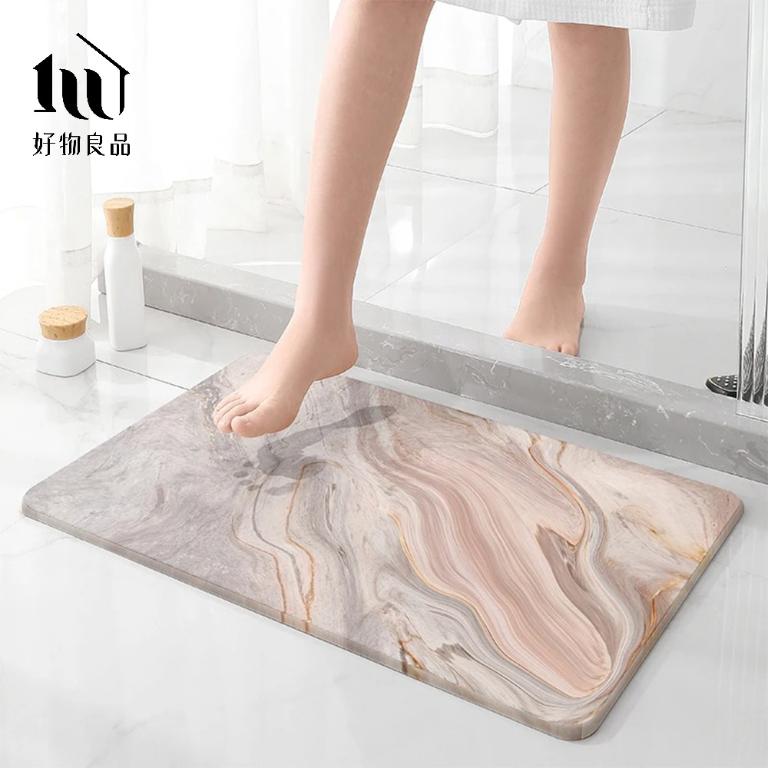 大理石紋理吸水珪藻土地墊