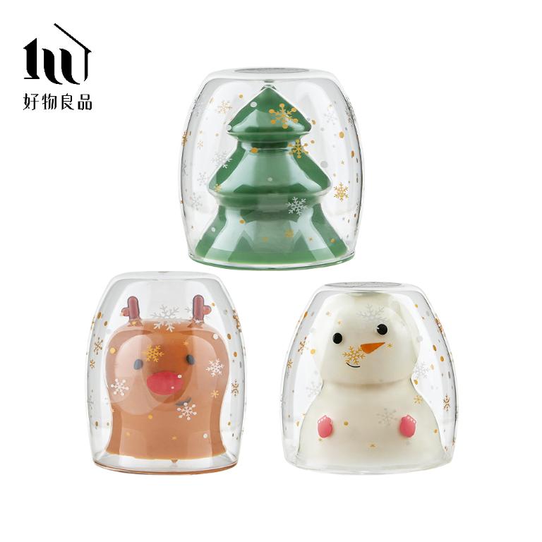 嚴選美國天然大豆蠟與英國認證進口聖誕香氛造型卡通蠟燭-聖誕系列｜耐熱高硼玻璃杯