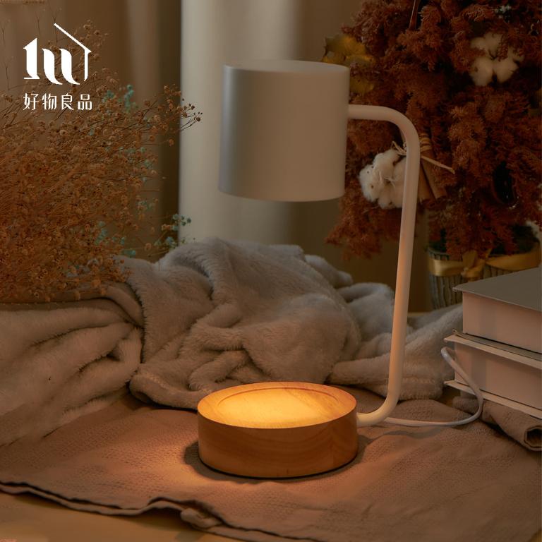 《北歐黑白》可調光復古香氛蠟燭融蠟檯燈｜附燈泡