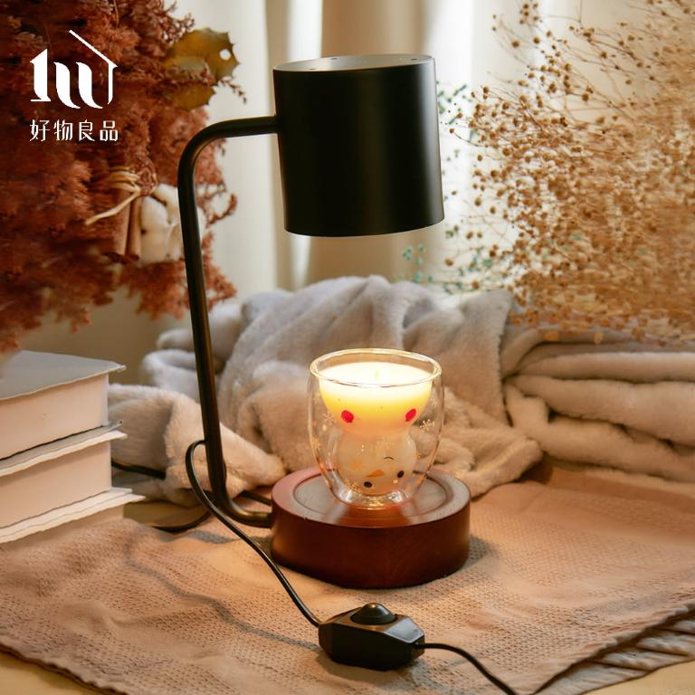 《北歐黑白》可調光復古香氛蠟燭融蠟檯燈｜附燈泡