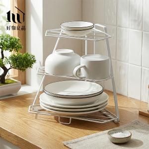 居家收納極簡多用途角落金屬三層轉角置物架