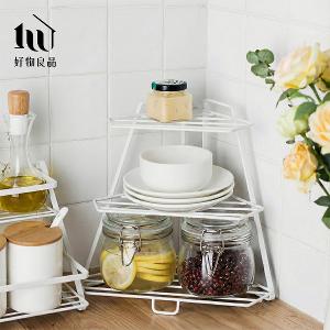 居家收納極簡多用途角落金屬三層轉角置物架