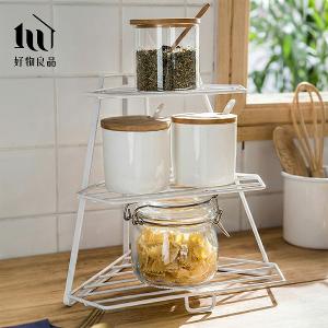 居家收納極簡多用途角落金屬三層轉角置物架