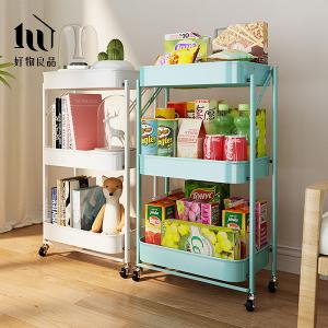 可煞車萬向輪折疊收納置物三層推車