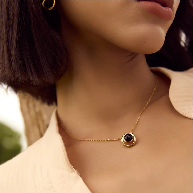 Cosmos 黑曜石項鍊