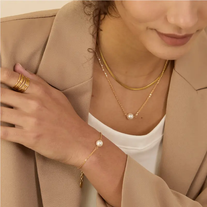 Aurora Be Yourself 珍珠項鍊(金色)