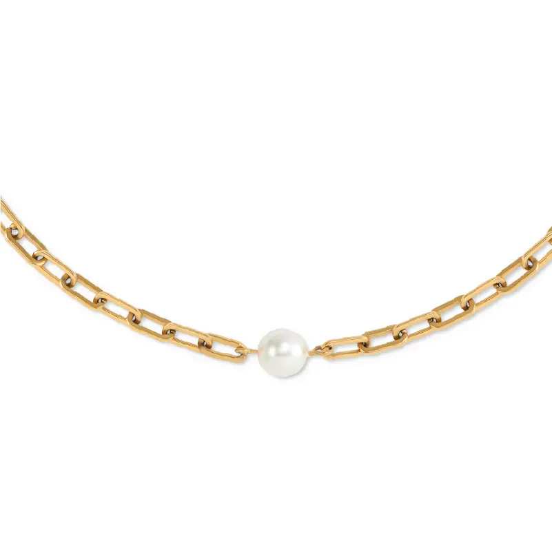 Aurora Heartfiel 珍珠愛心鏈條項鍊