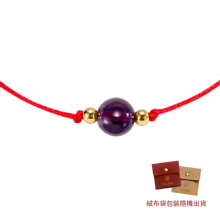Youfiel 巴西純手工無限結水晶紅繩