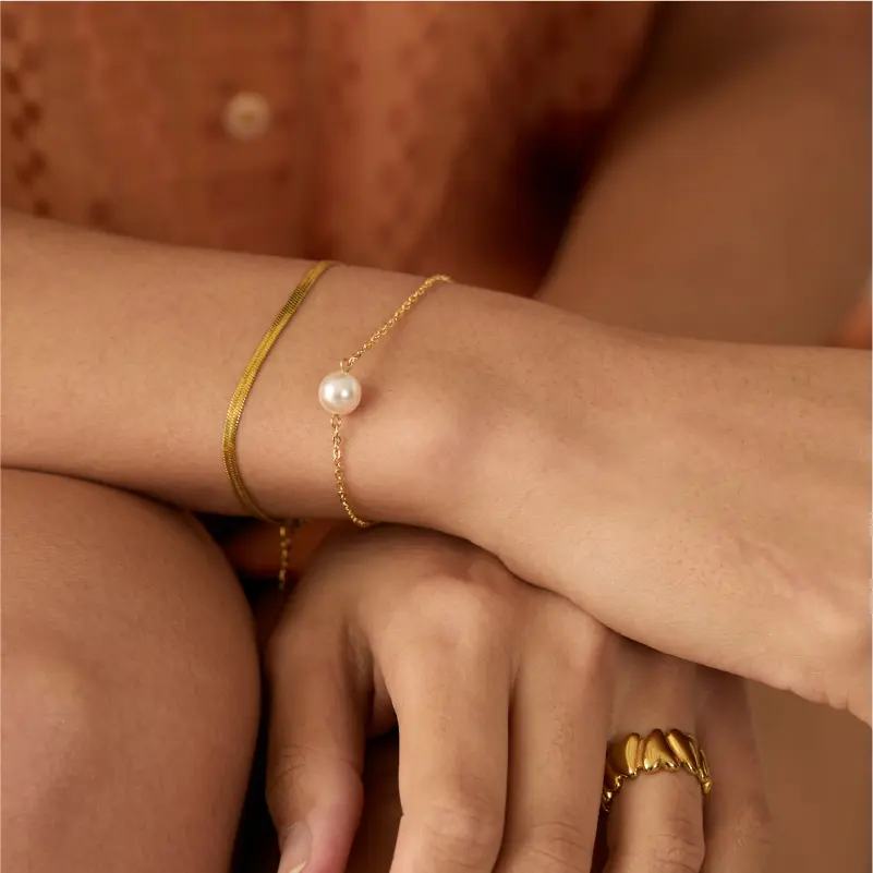 Aurora Be Yourself 珍珠手鍊(金色)