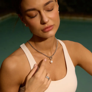 Heartfiel Solo 愛心OT扣珍珠項鍊 銀