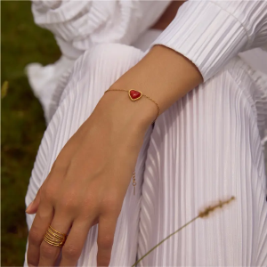 Cosmos 愛心紅瑪瑙手鍊