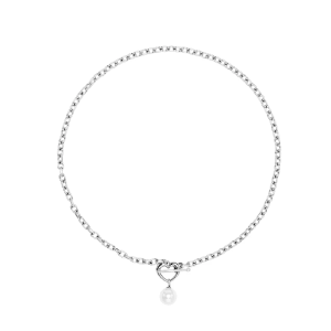 Heartfiel Solo 愛心OT扣珍珠項鍊 銀