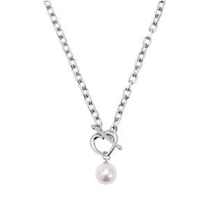 Heartfiel Solo 愛心OT扣珍珠項鍊 銀