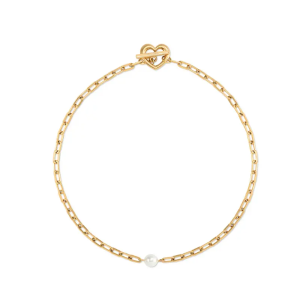 Aurora Heartfiel 珍珠愛心鏈條項鍊