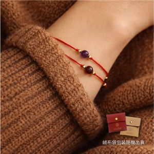 Youfiel 巴西純手工無限結水晶紅繩