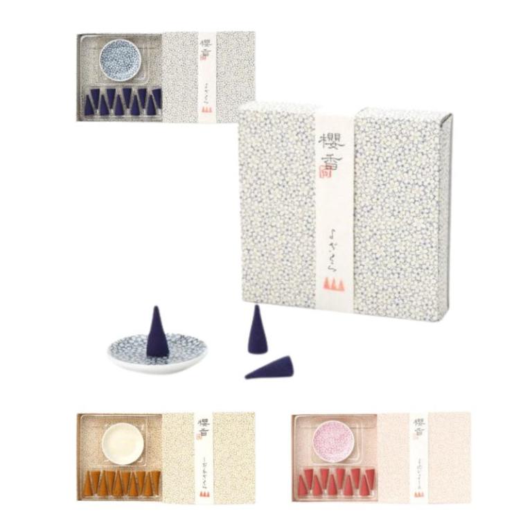 香彩堂 櫻香錐形香(附香盤)禮盒系列 10顆/盒 (共3款)