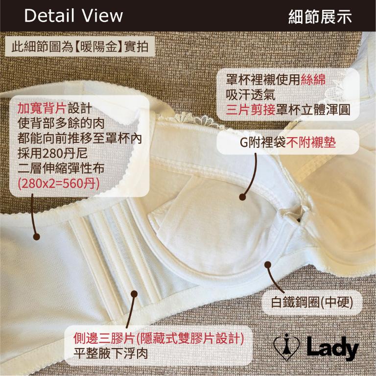 Lady 向暖敘情系列 B-G罩 機能 調整型 內衣 (暮影黑)