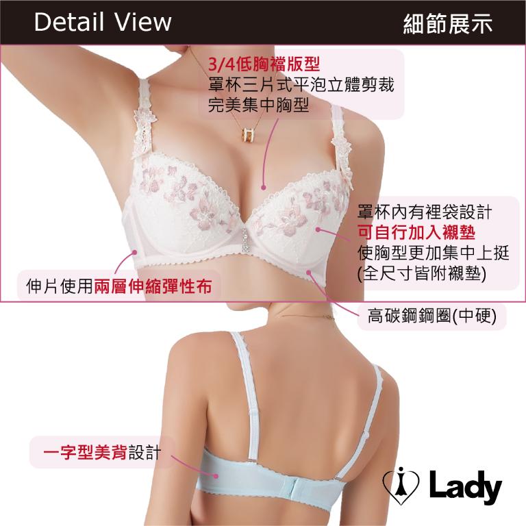 Lady 曉露凝光系列 B-F罩 法式 刺繡 蕾絲 內衣 (冰晶藍)