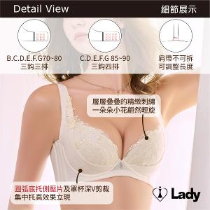 Lady 向暖敘情系列 B-G罩 機能 調整型 內衣 (暖陽金)