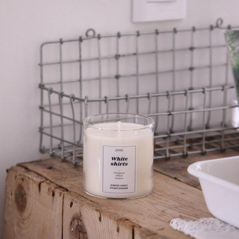 韓國PRAY 經典天然香氣蠟燭-純白棉花