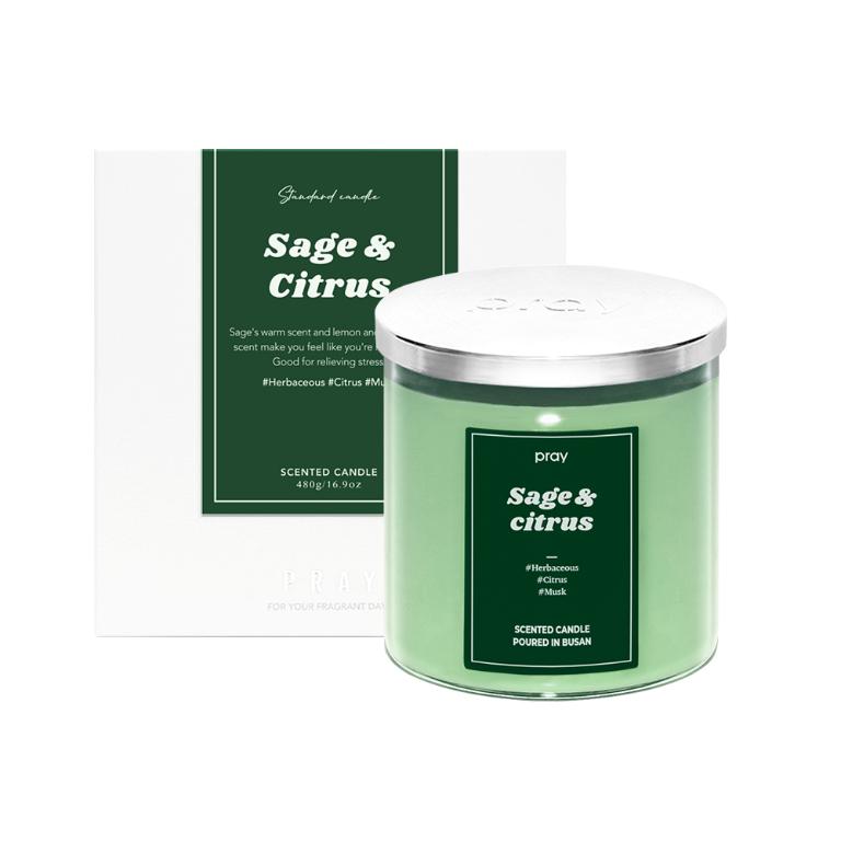 韓國PRAY 經典天然香氣蠟燭-柑橘鼠尾草