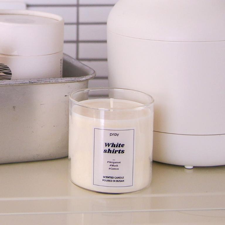 韓國PRAY 經典天然香氣蠟燭-純白棉花