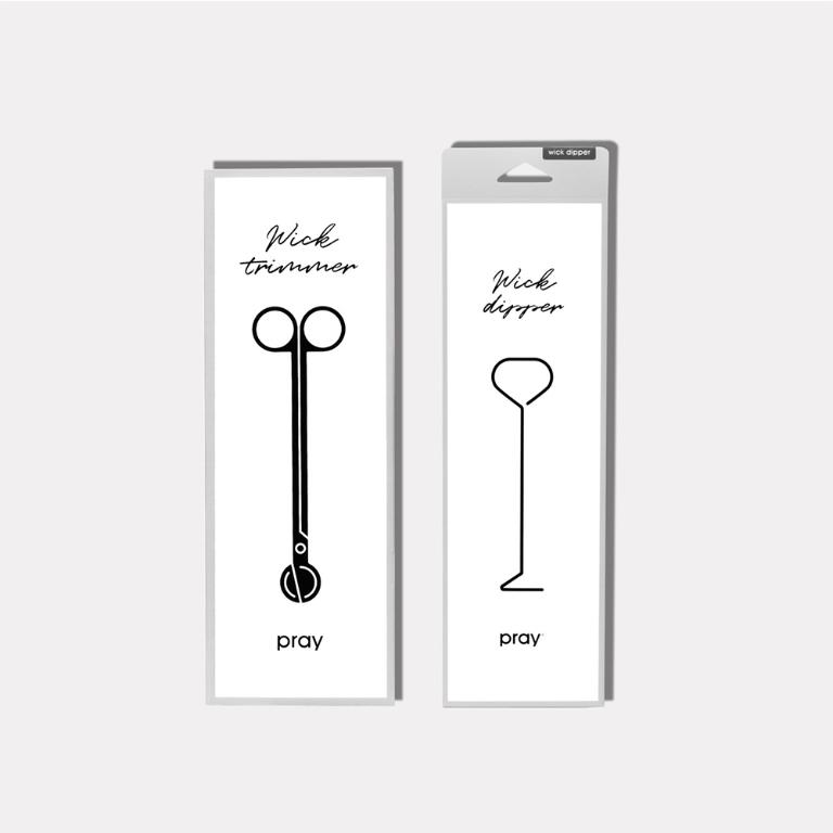 韓國PRAY 蠟燭配件-金屬燭芯剪+燭芯勾組 /滅燭勾/修剪燭芯
