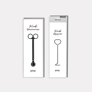 韓國PRAY 蠟燭配件-金屬燭芯剪+燭芯勾組 /滅燭勾/修剪燭芯