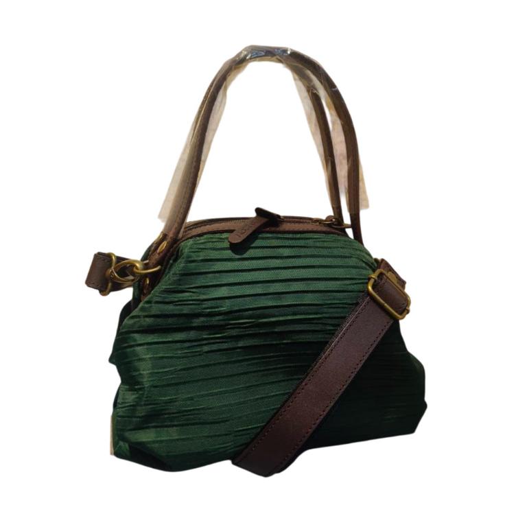 POPCORNGREEN TRAVELBAG(旅行袋)組 波浪皺褶系列/翠墨綠-旅行袋(L)+糖果包(S)