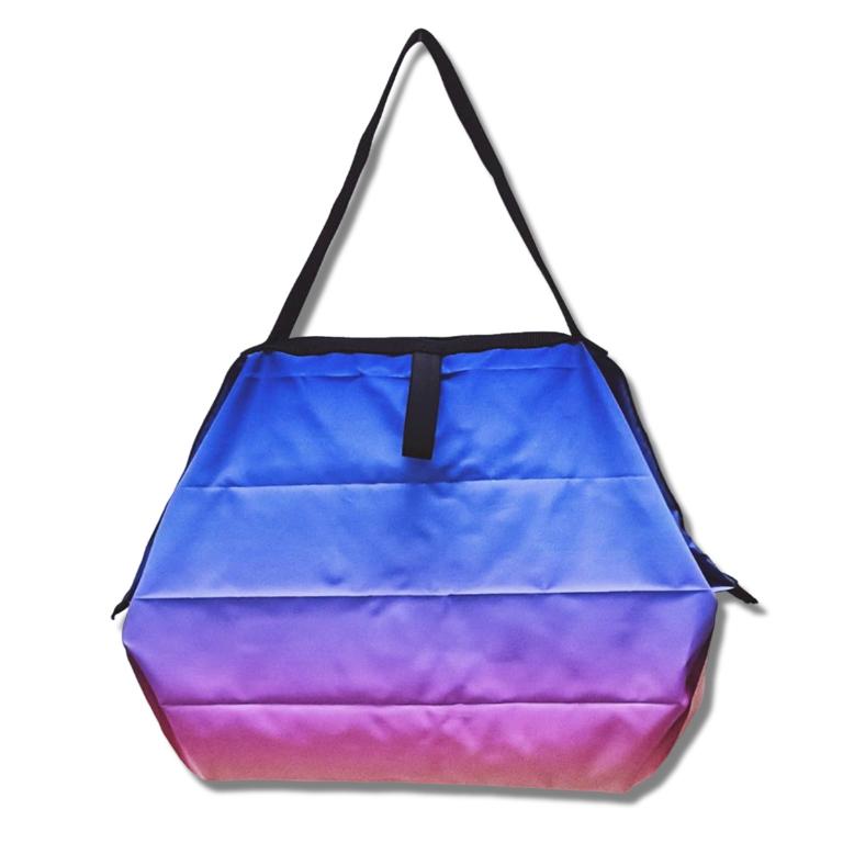 POPCORNGREEN摺疊旅行隨身袋(Ｌ)藝術家聯名款＿海洋漸層